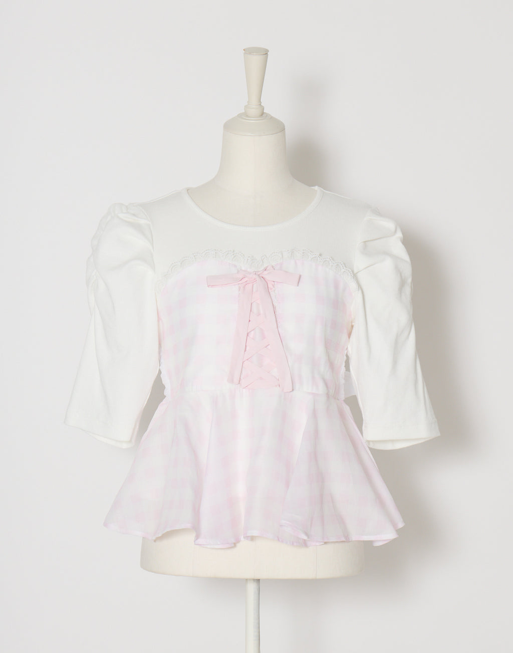 (Pre-order) mellfy memory Milky gingham puff tops