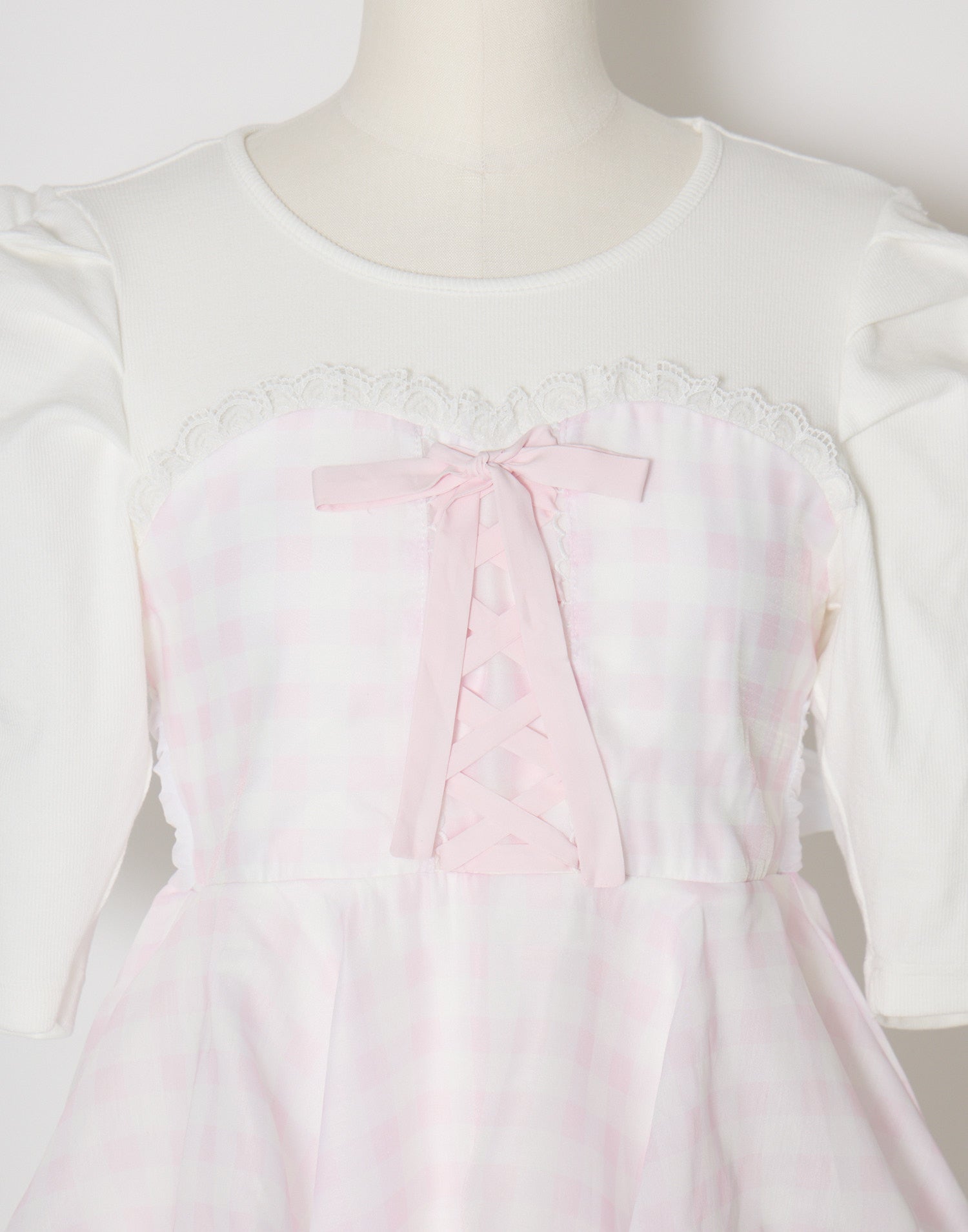 (Pre-order) mellfy memory Milky gingham puff tops