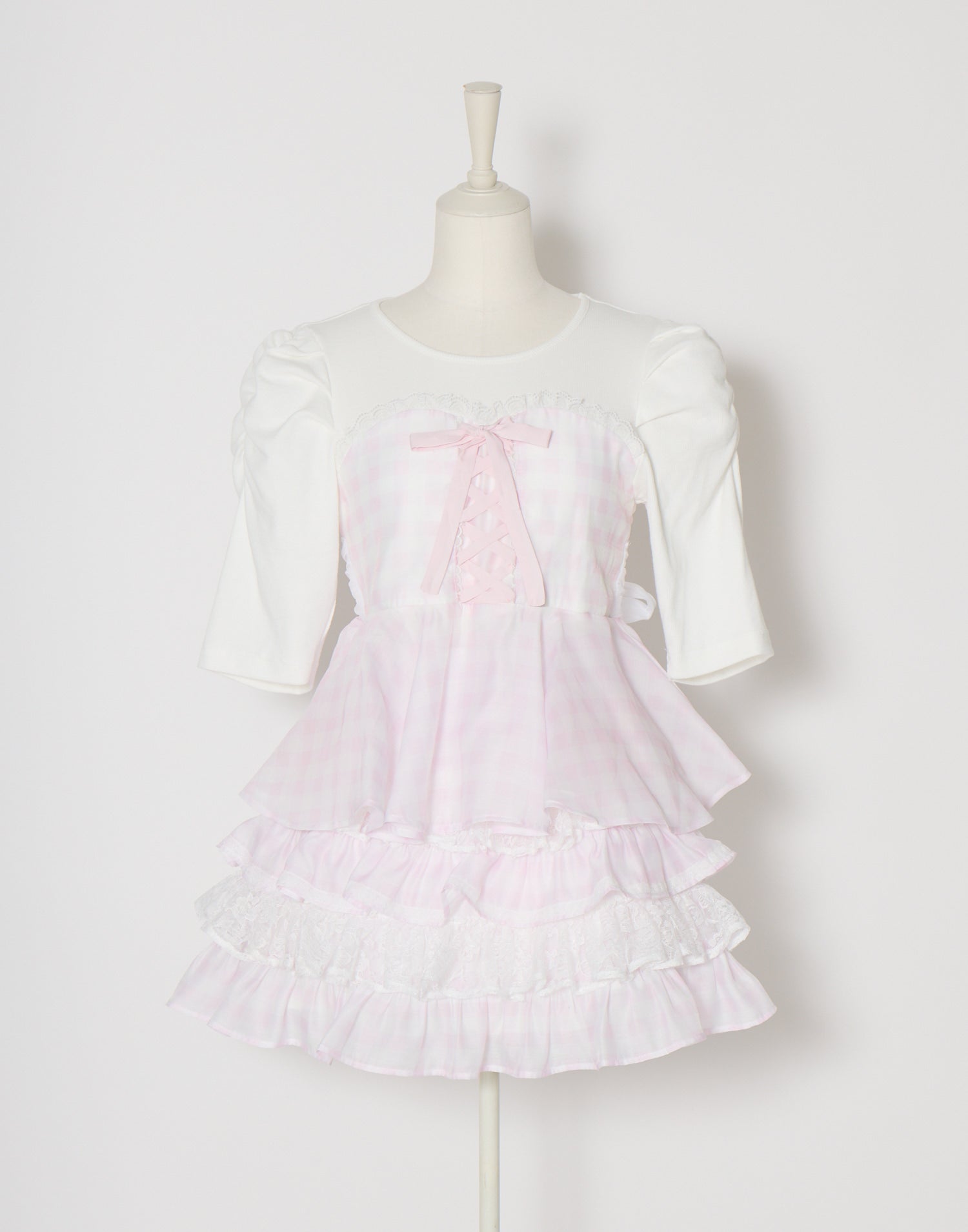 (Pre-order) mellfy memory Milky gingham puff tops