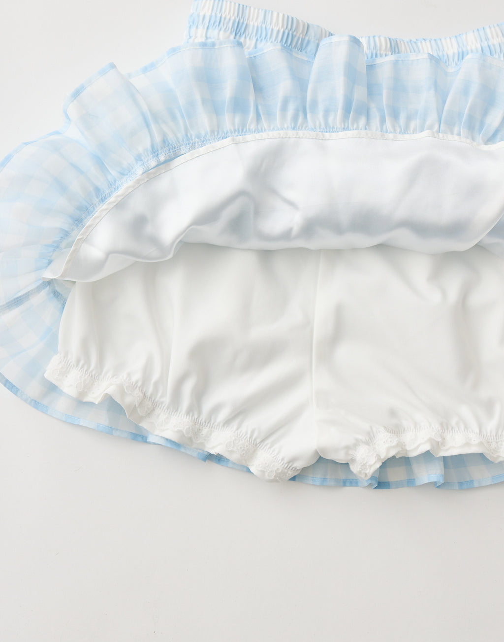 (Pre-order) mellfy memory Milky gingham tutu skirt pants