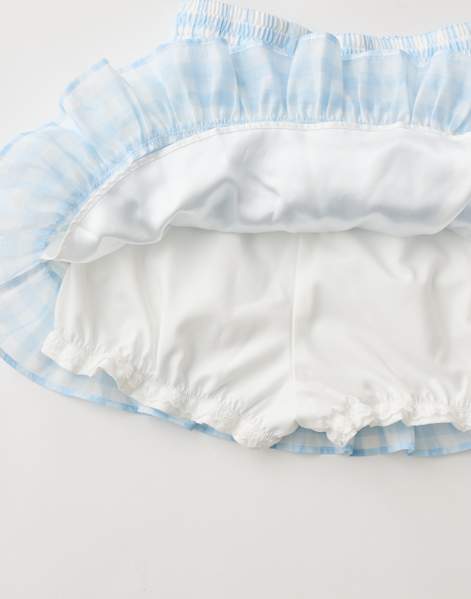(Pre-order) mellfy memory Milky gingham tutu skirt pants