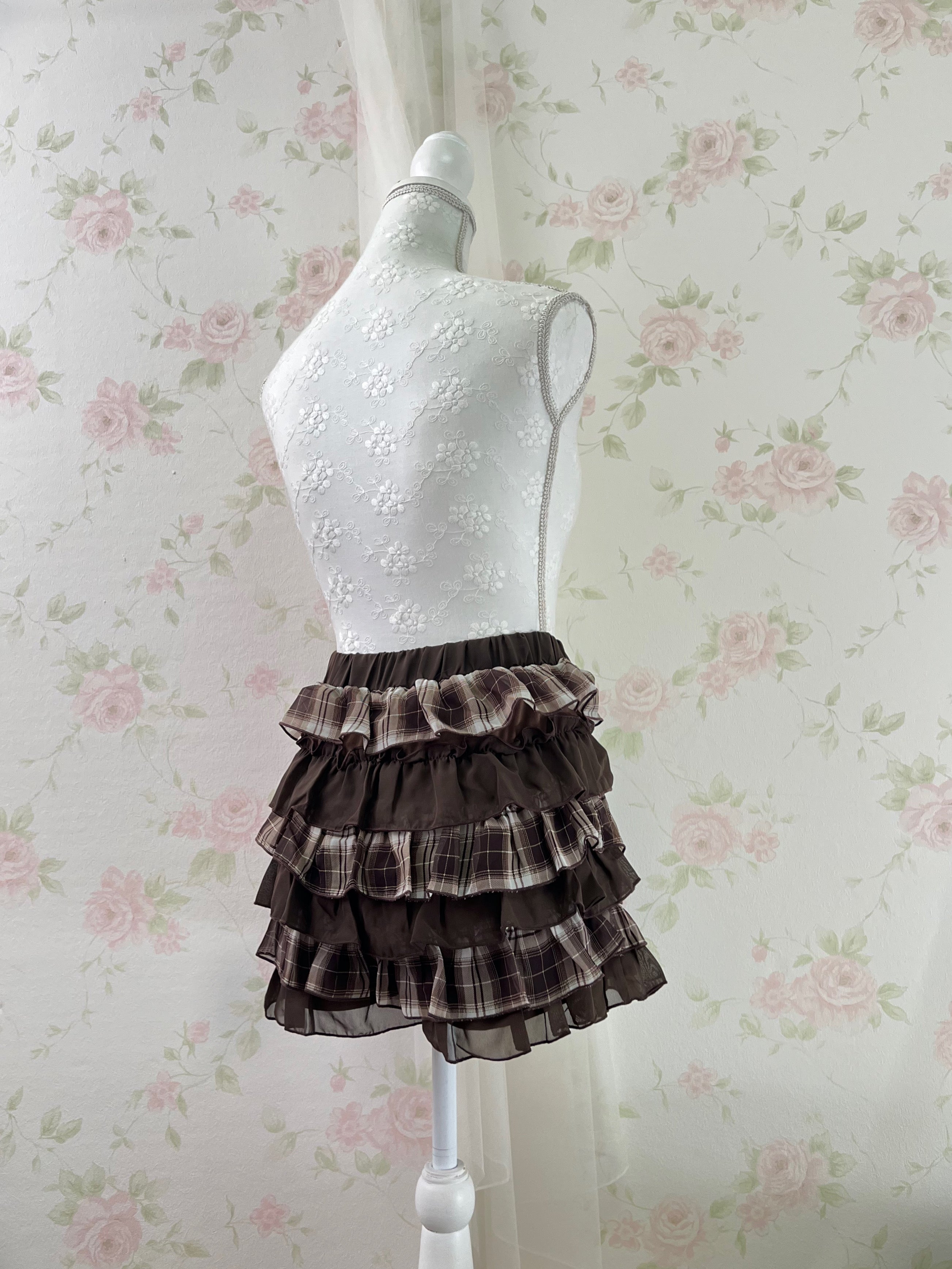 Layered Chiffon Culottes (Brown)