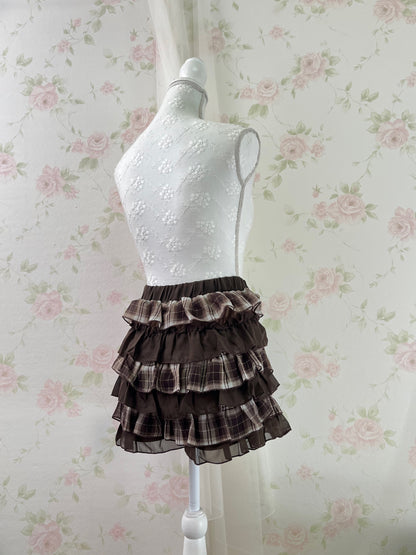GRL Layered Chiffon Culottes (Brown)