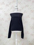 Shoujo Off Shoulder Sweater (Black)