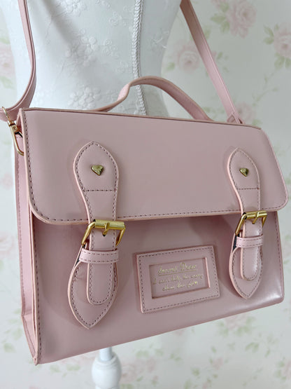 (35% OFF) 2 Way Heart Studs Hand Shoulder Bag (Pink)