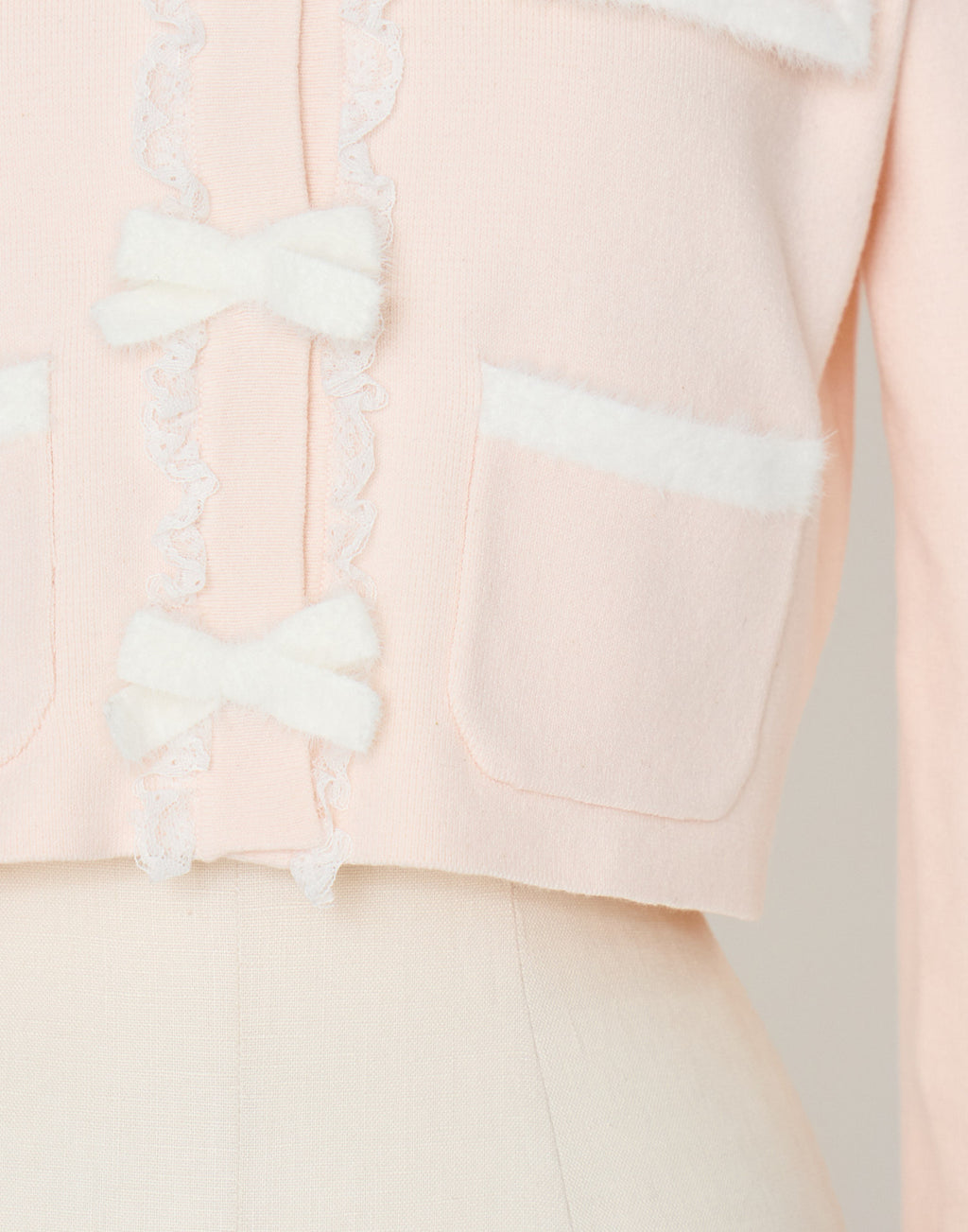 mellfy memory Ribbon melody bicolor cardigan