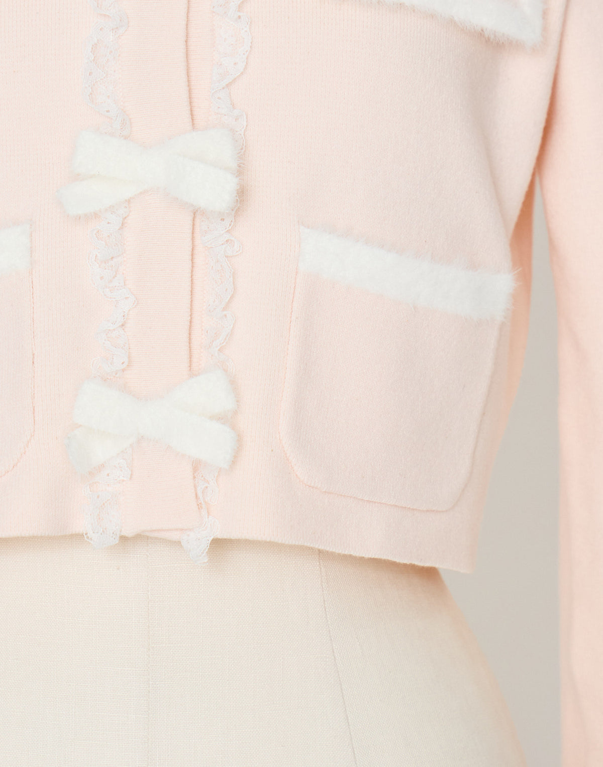 mellfy memory Ribbon melody bicolor cardigan