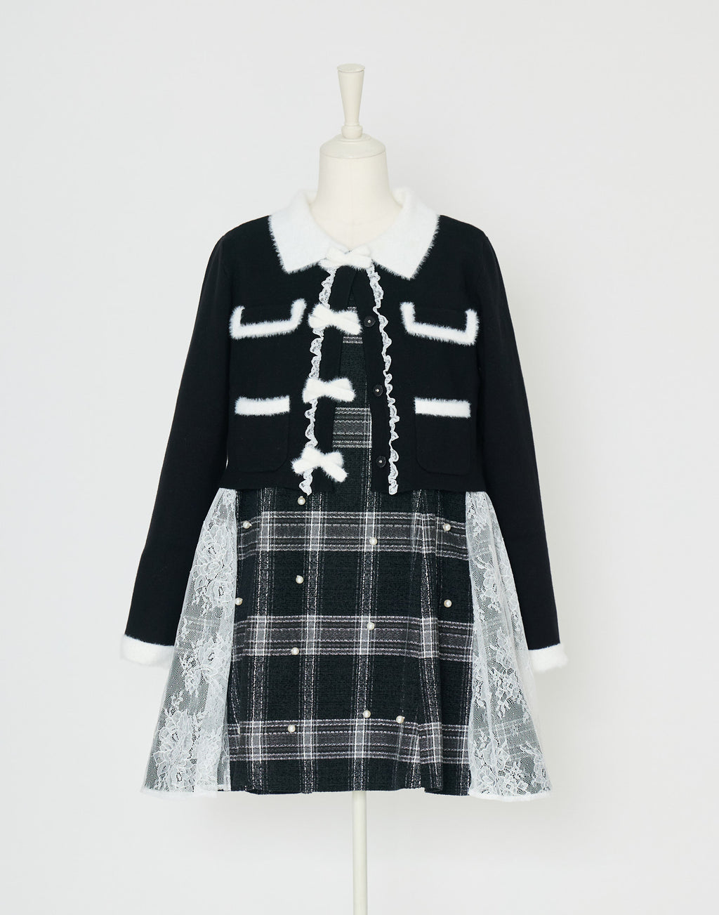 mellfy memory Ribbon melody bicolor cardigan