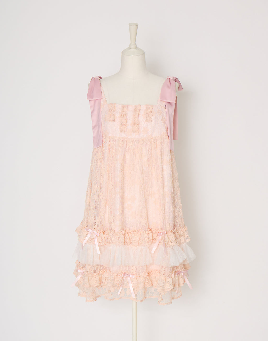Lolime satin ribbon lace mini dress