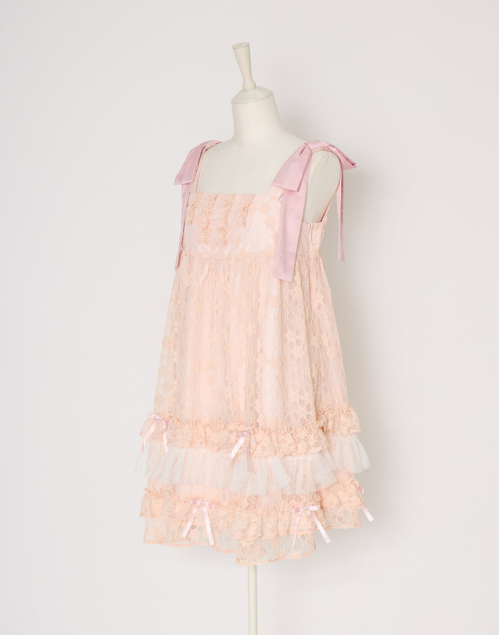 Lolime satin ribbon lace mini dress