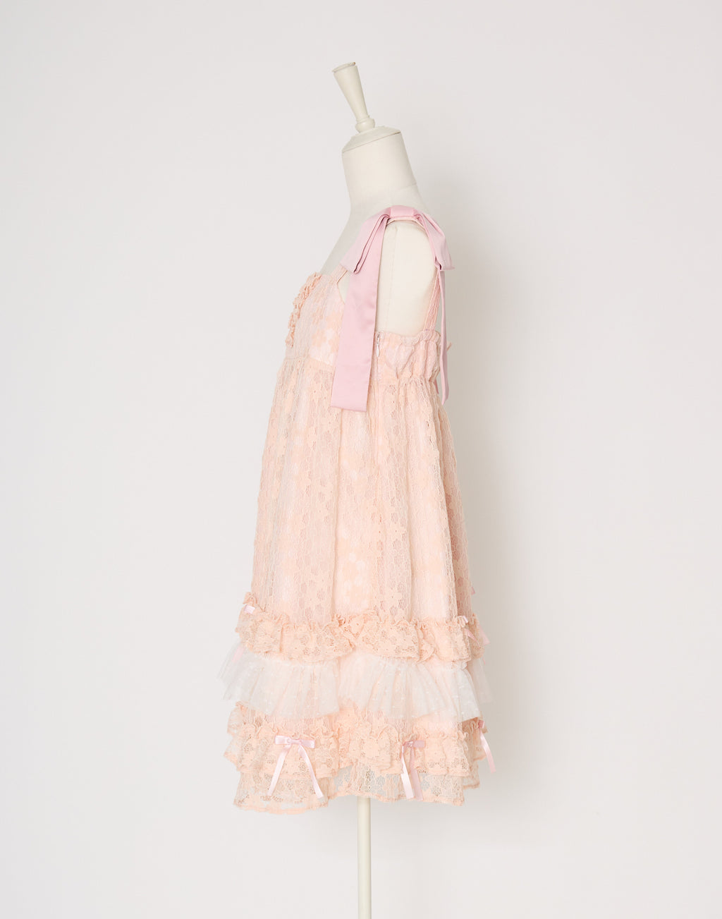 Lolime satin ribbon lace mini dress