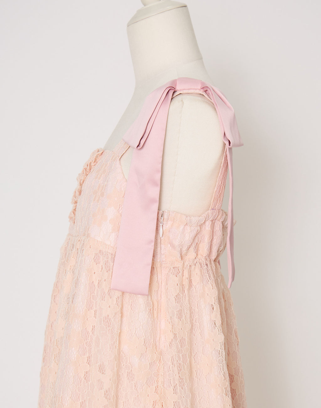 Lolime satin ribbon lace mini dress