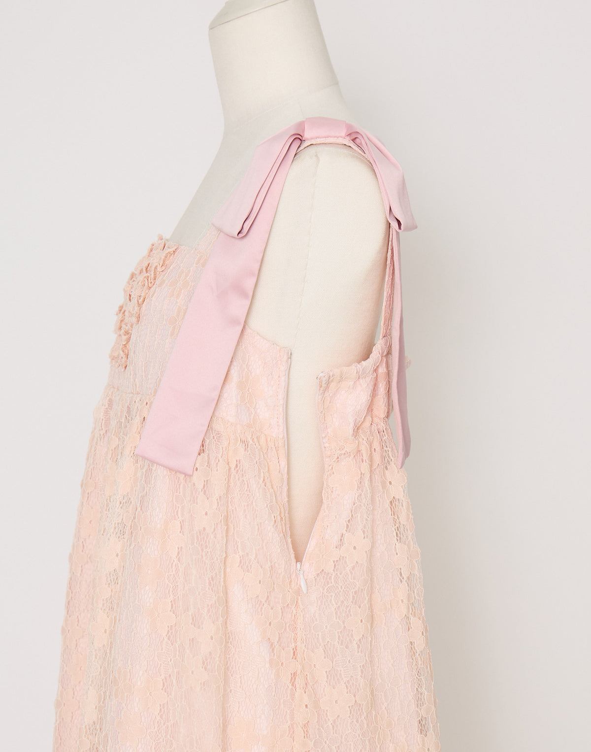 Lolime satin ribbon lace mini dress