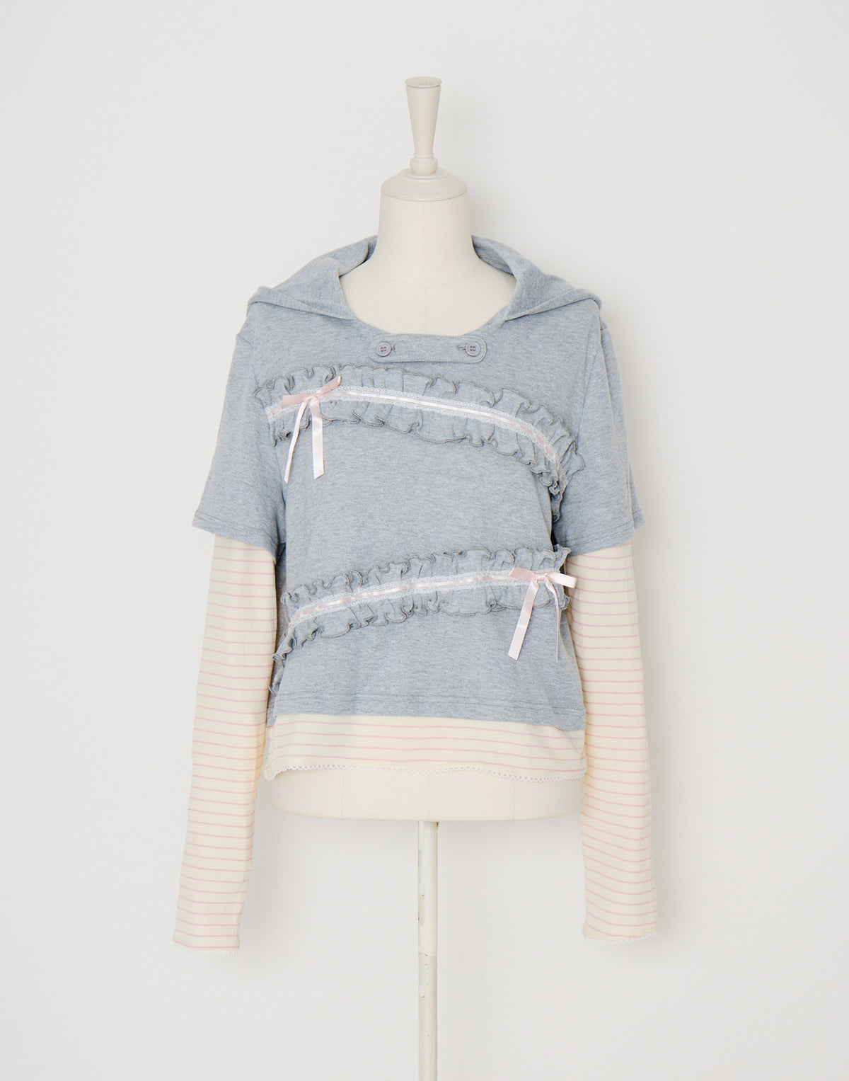 Lolime frill layered hood top
