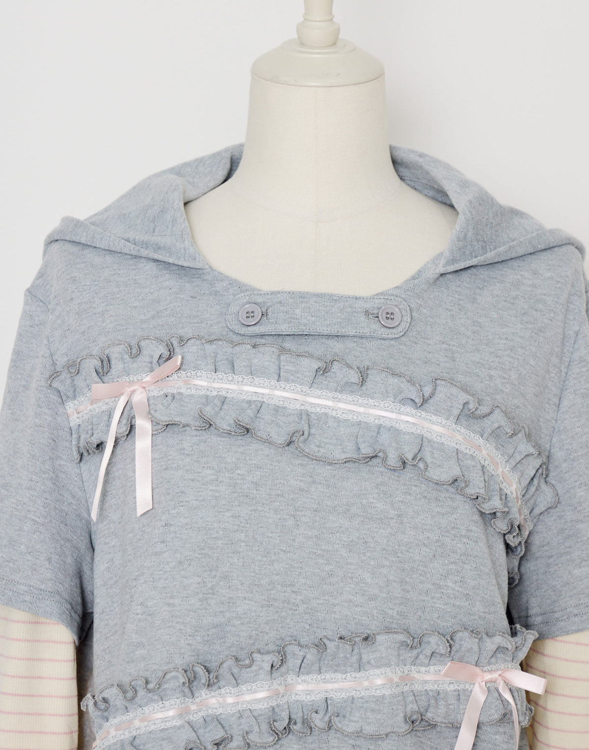 Lolime frill layered hood top