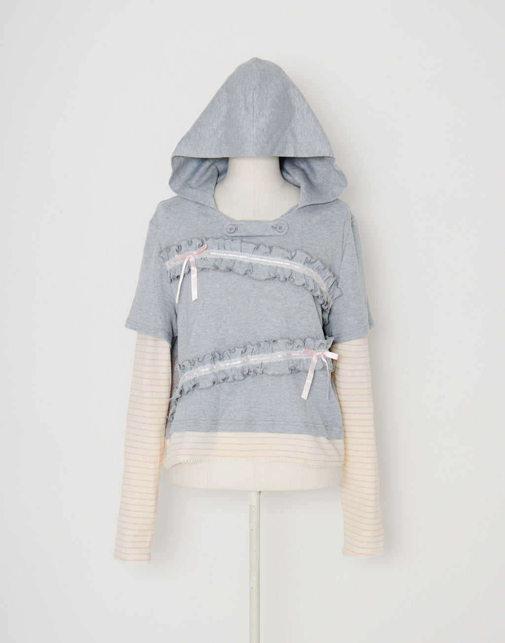 Lolime frill layered hood top