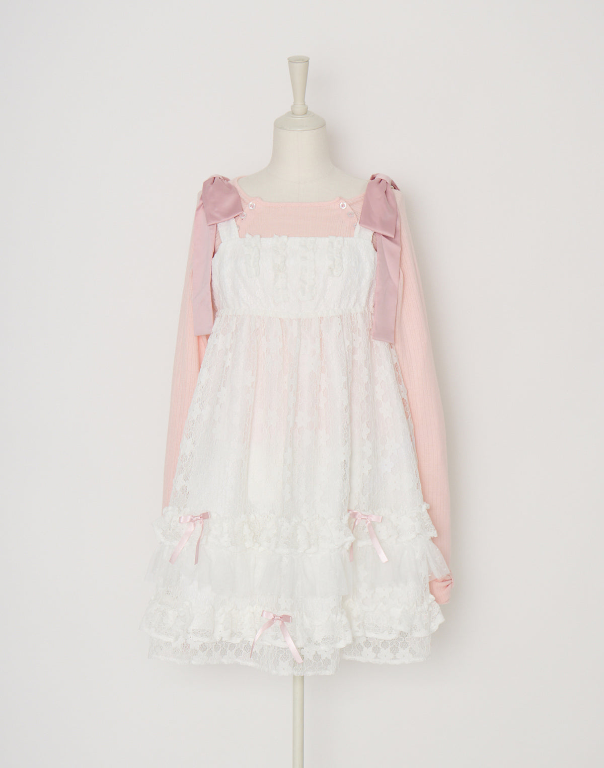 Lolime satin ribbon lace mini dress