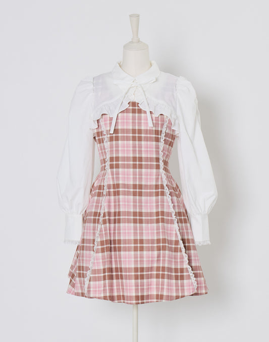(Pre-order) mellfy memory Melty Café Check Dress