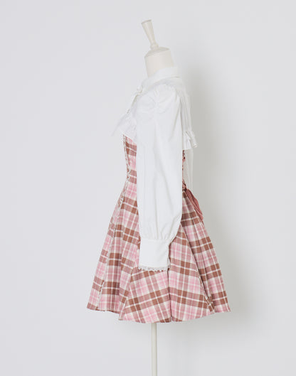 (Pre-order) mellfy memory Melty Café Check Dress