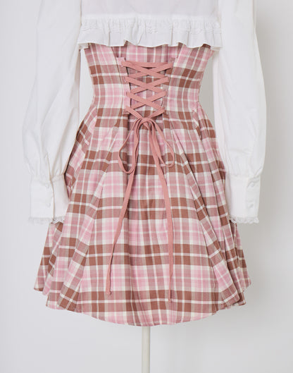 (Pre-order) mellfy memory Melty Café Check Dress