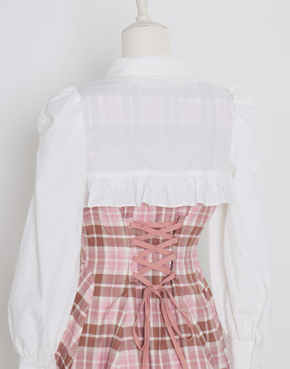 (Pre-order) mellfy memory Melty Café Check Dress