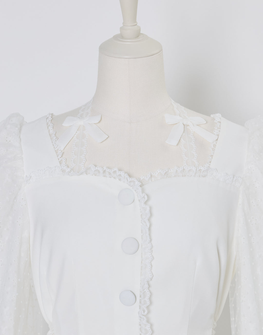 mellfy memory Sugar Lace Puff peplum Blouse