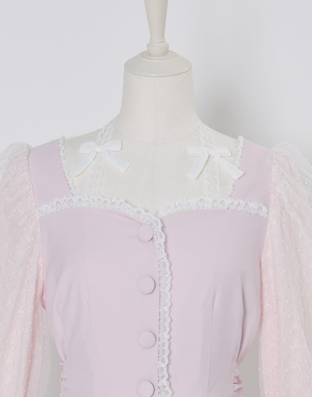 mellfy memory Sugar Lace Puff peplum Blouse