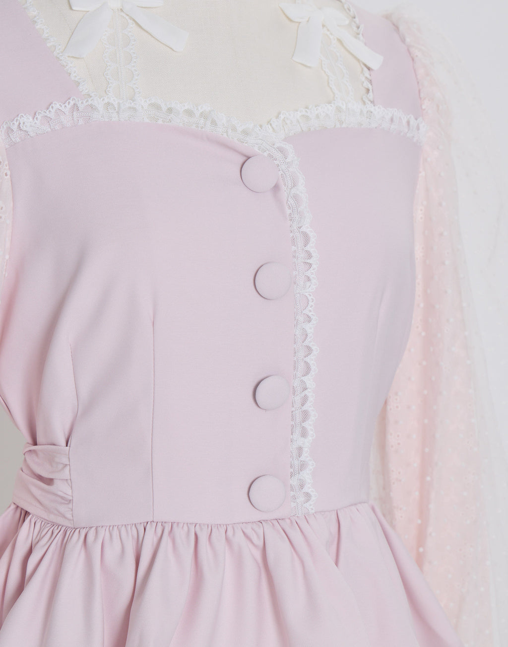 mellfy memory Sugar Lace Puff peplum Blouse