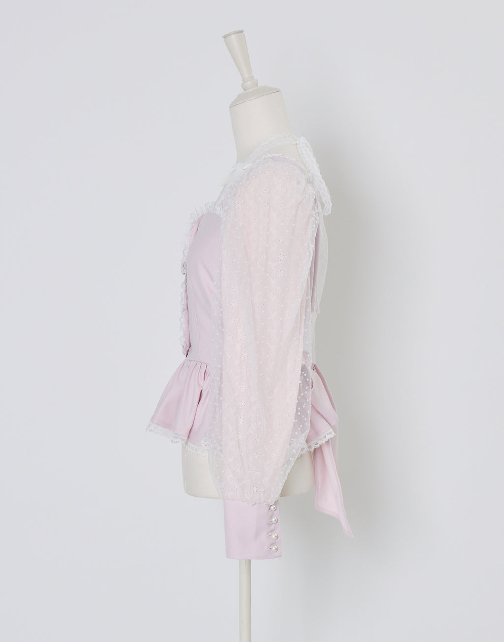 mellfy memory Sugar Lace Puff peplum Blouse