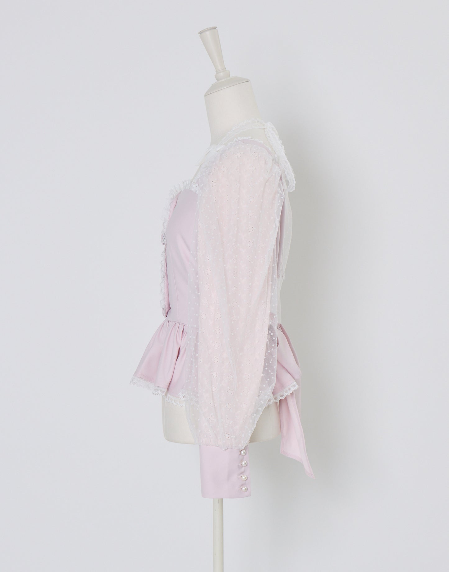 (Pre-order) mellfy memory Sugar Lace Puff peplum Blouse