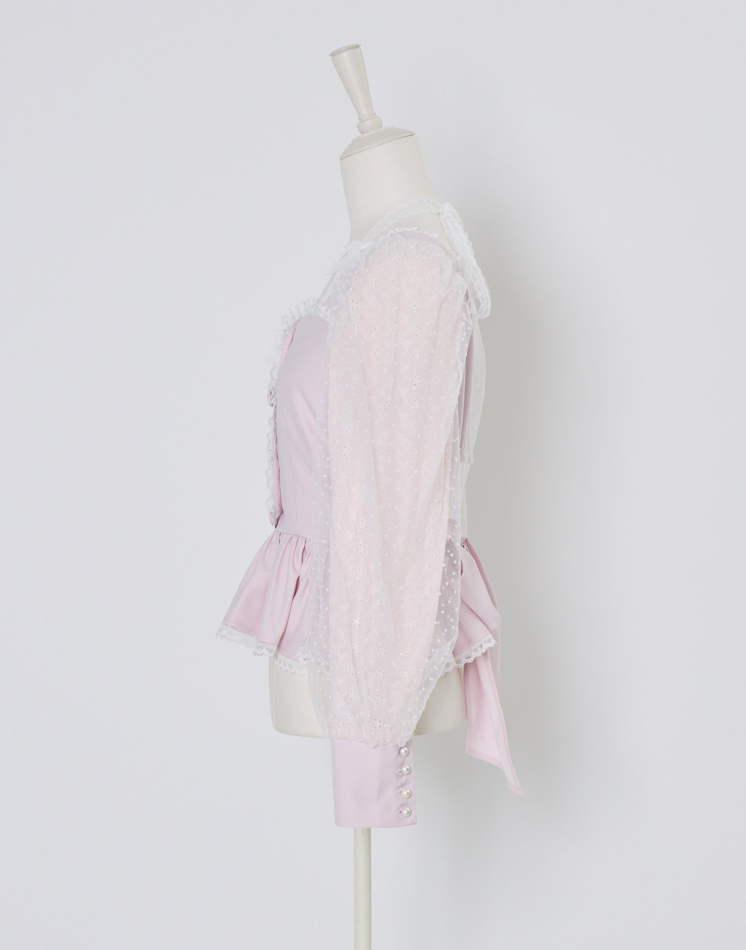 mellfy memory Sugar Lace Puff peplum Blouse