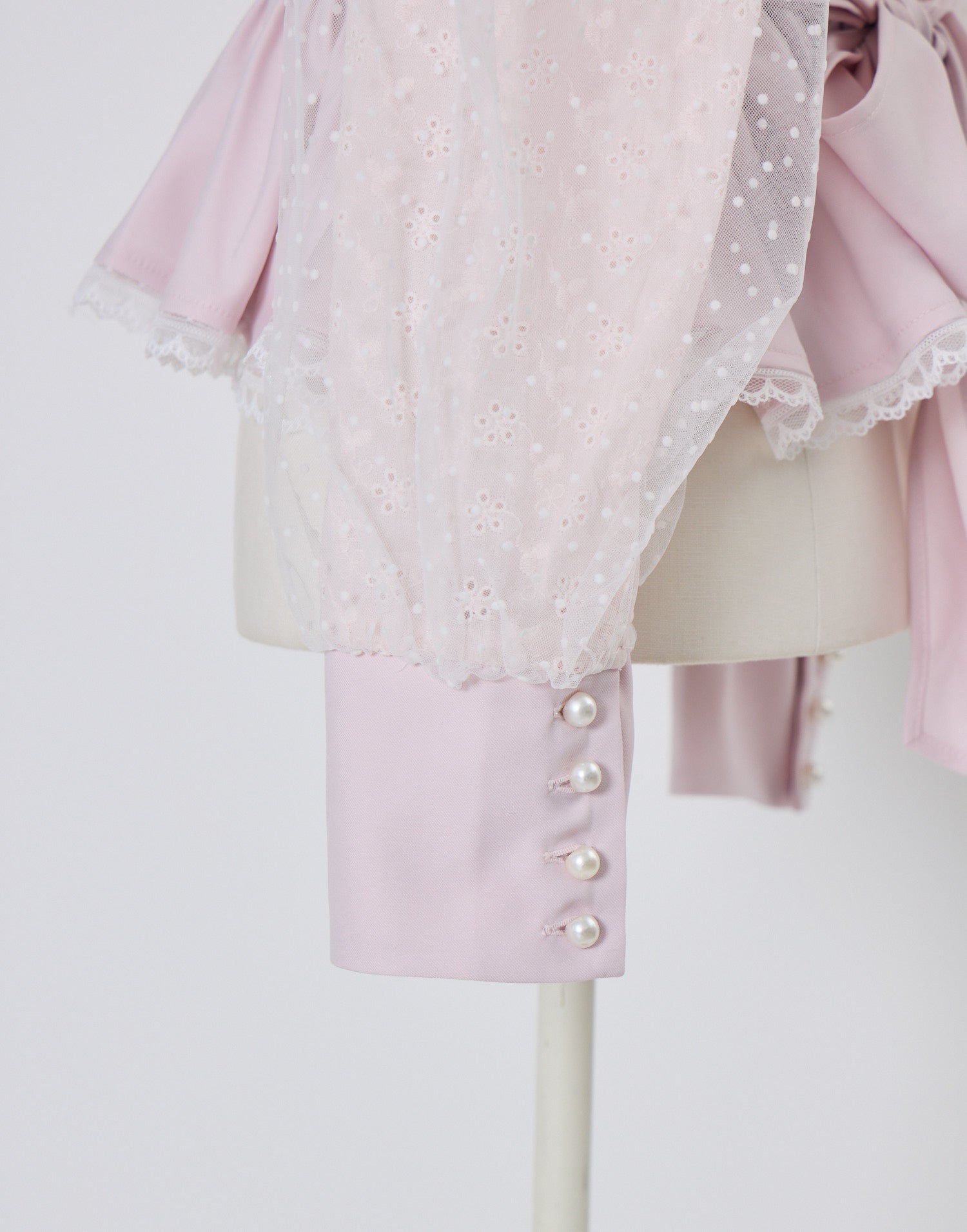 mellfy memory Sugar Lace Puff peplum Blouse