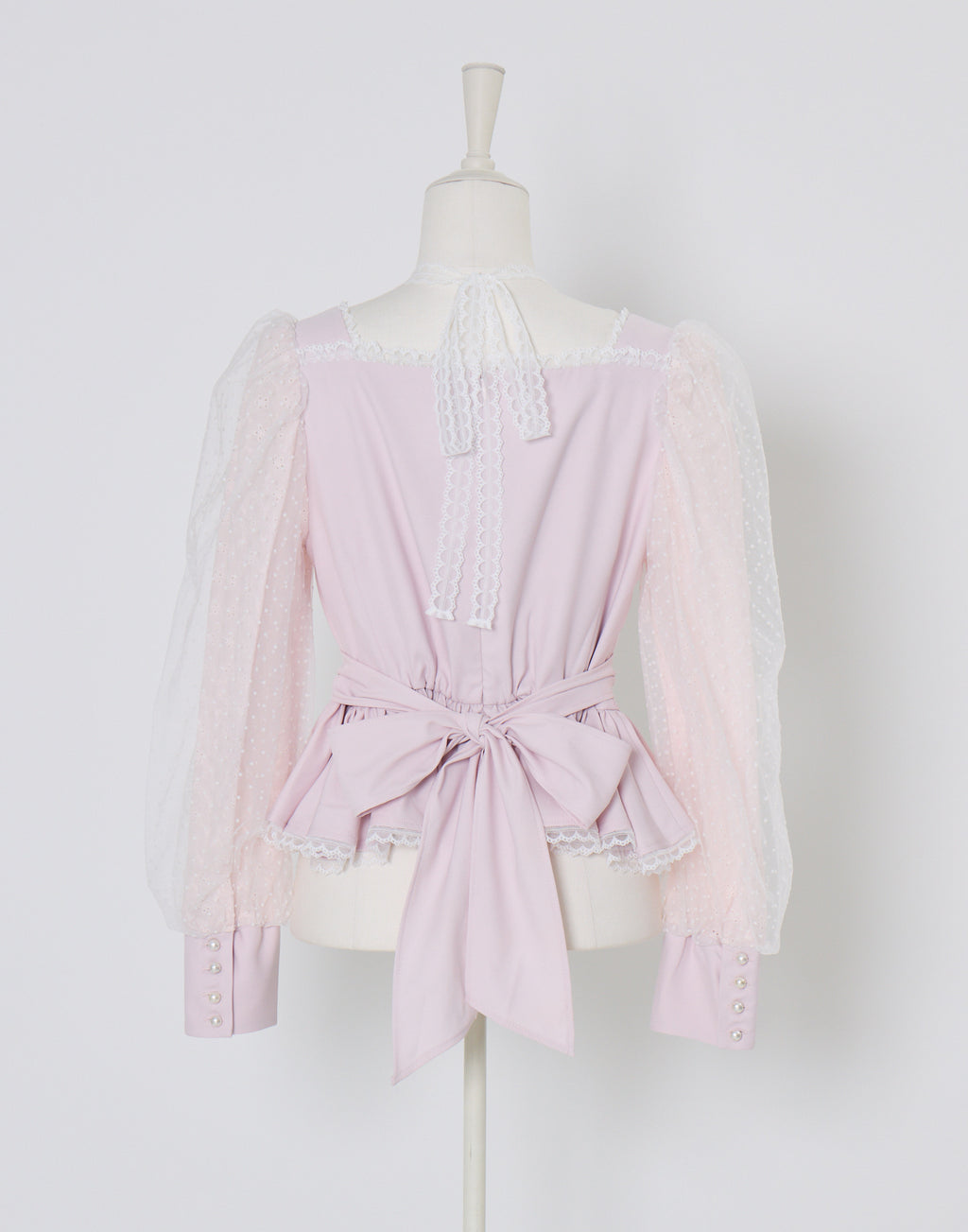 mellfy memory Sugar Lace Puff peplum Blouse