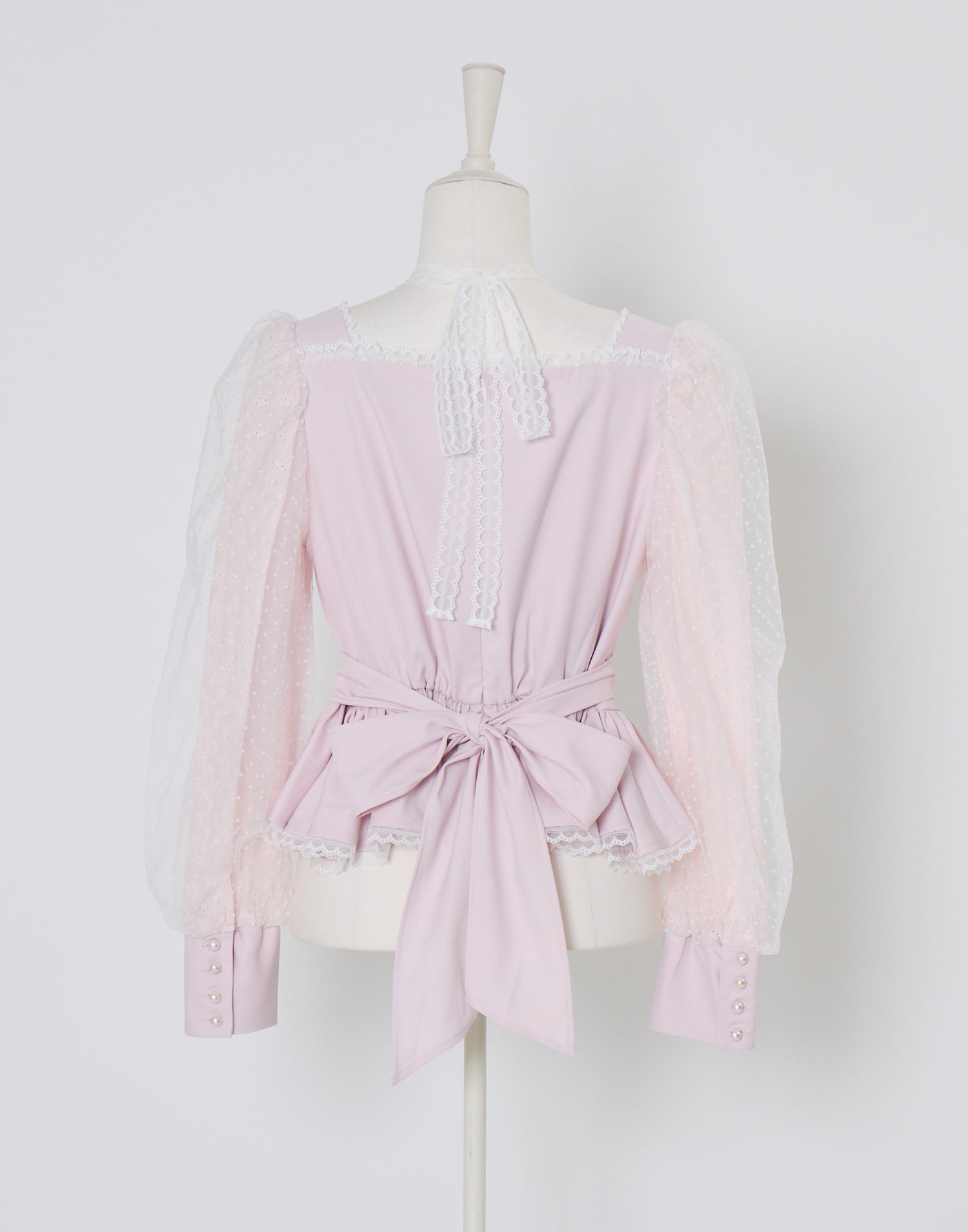 mellfy memory Sugar Lace Puff peplum Blouse