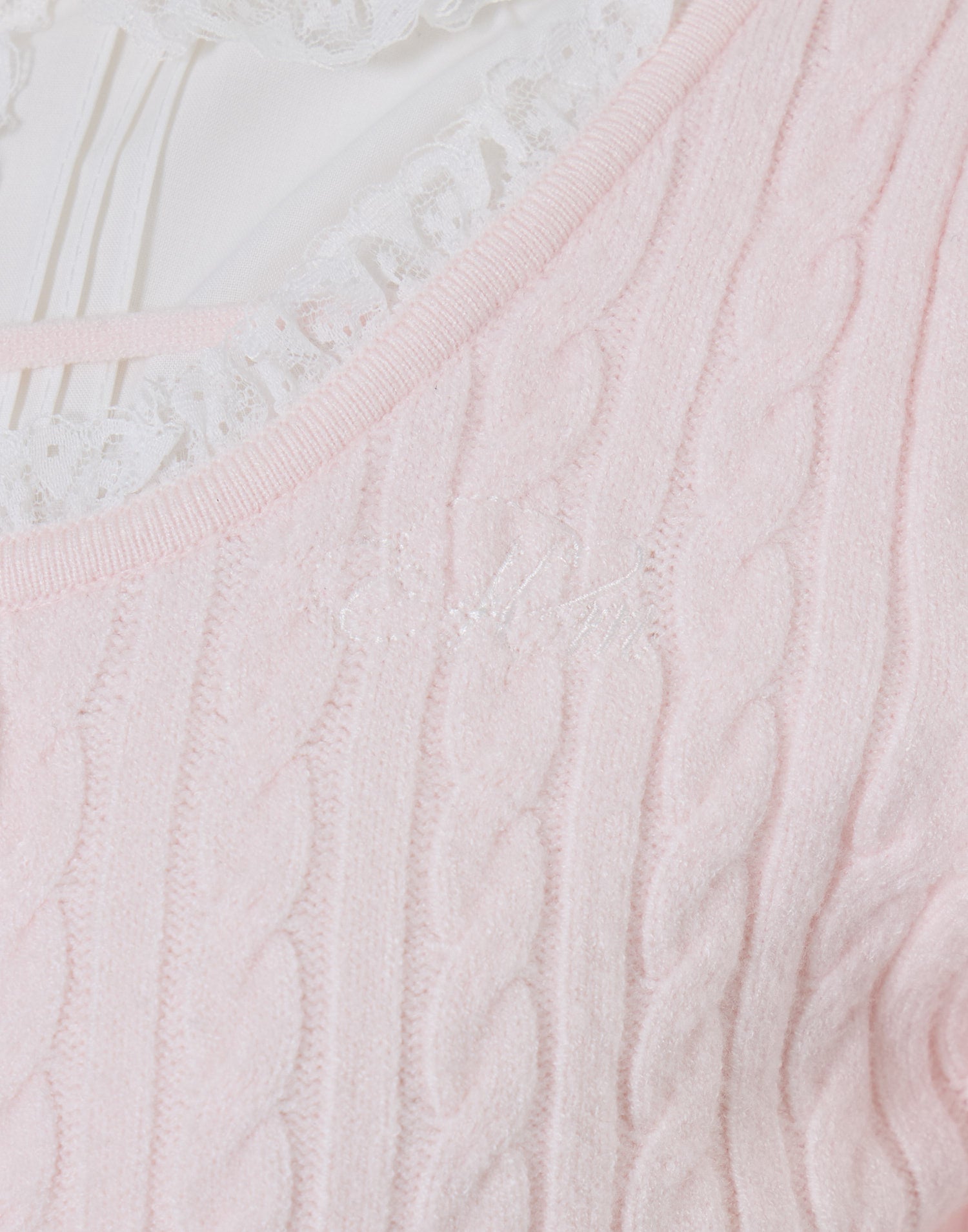 mellfy memory Girls Cable Knit Blouse Top