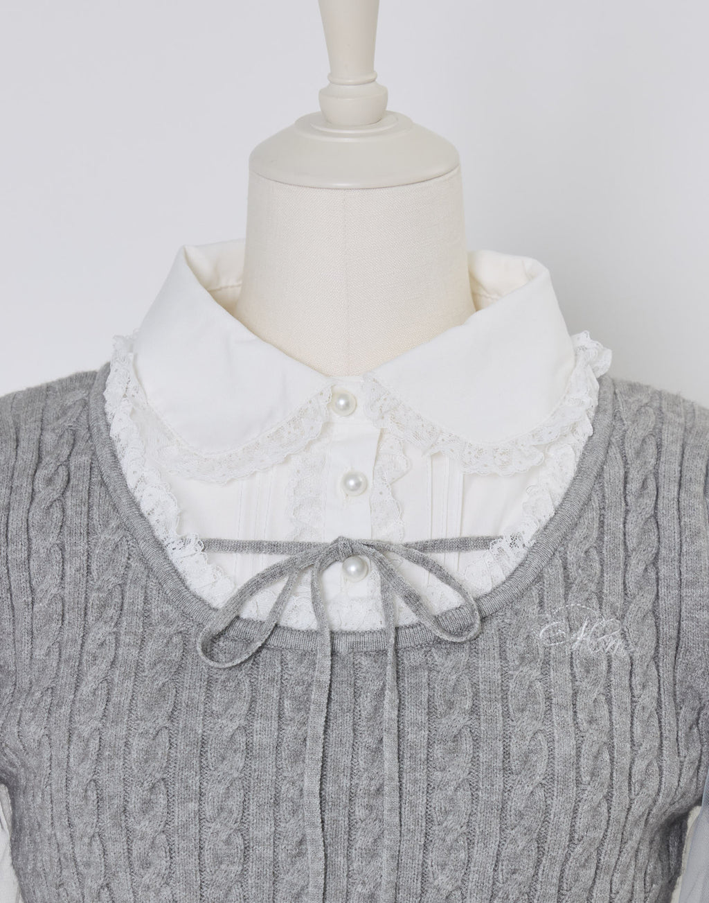 mellfy memory Girls Cable Knit Blouse Top