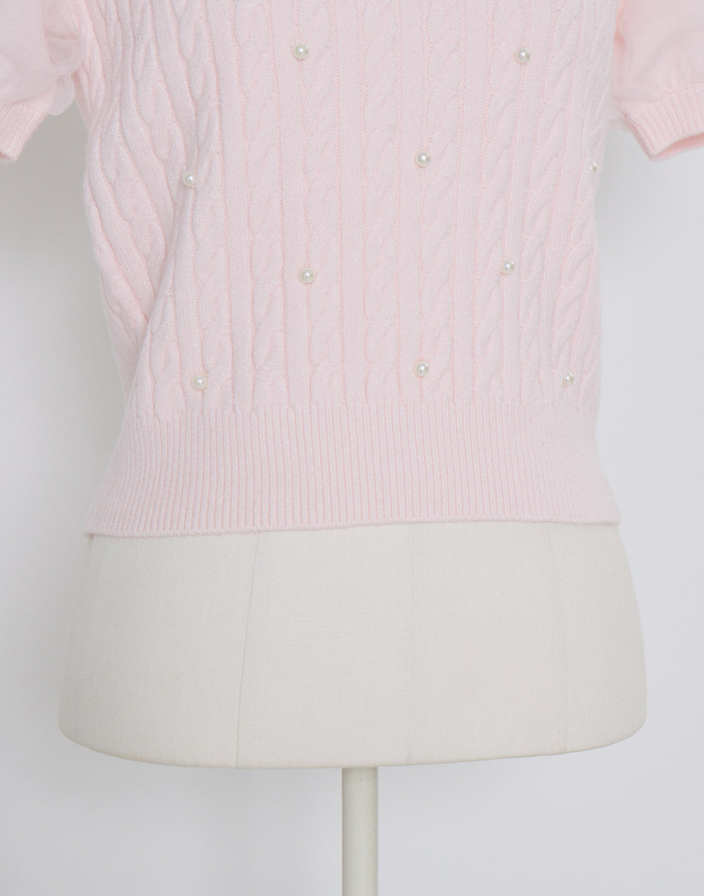 mellfy memory Pearl cable knit Lace arm warmer Knit Top