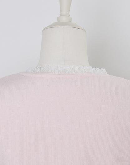 mellfy memory Pearl cable knit Lace arm warmer Knit Top