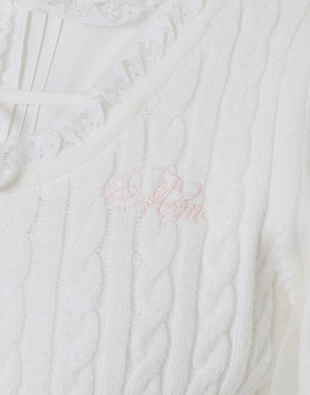 mellfy memory Girls Cable Knit Blouse Top