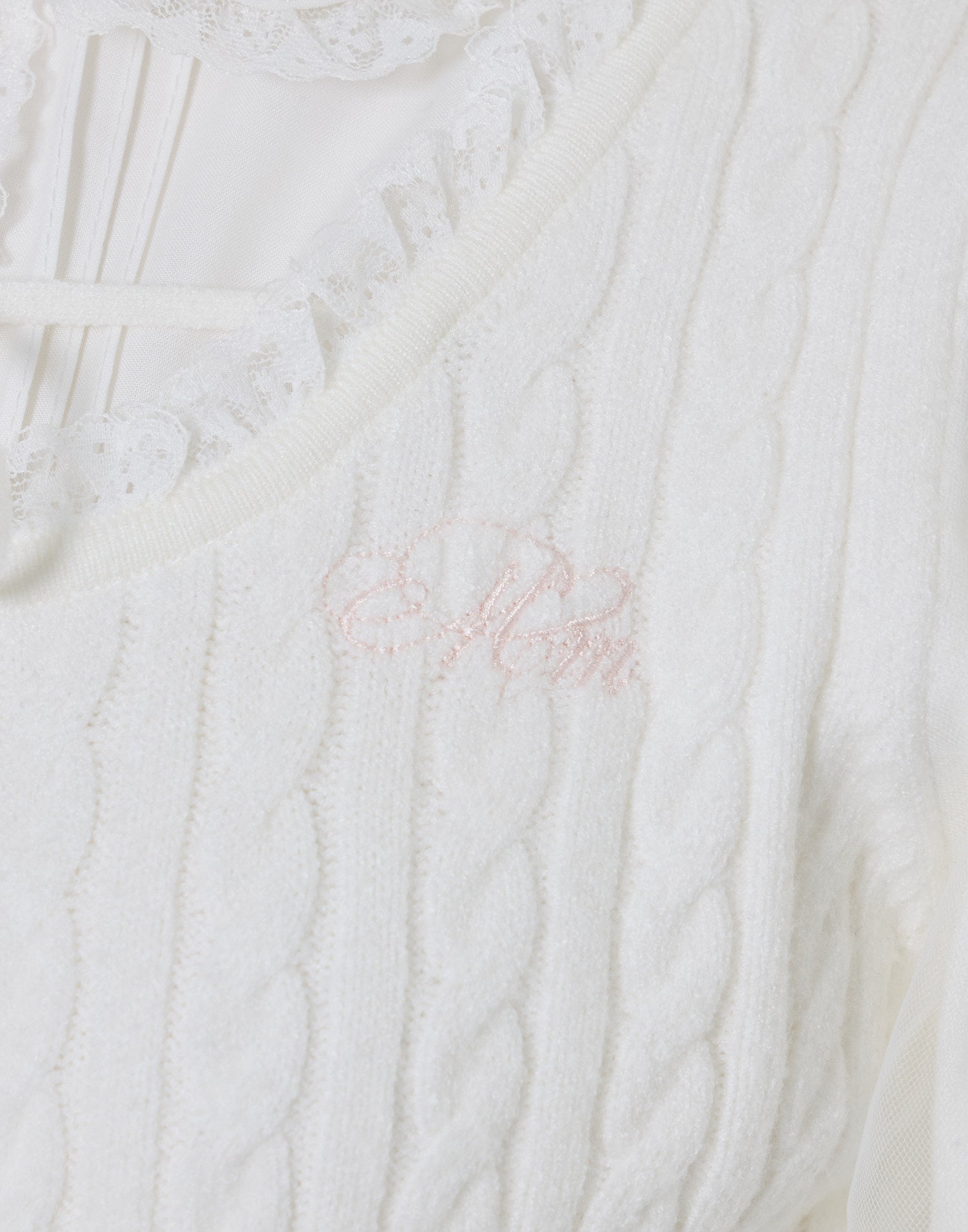 mellfy memory Girls Cable Knit Blouse Top