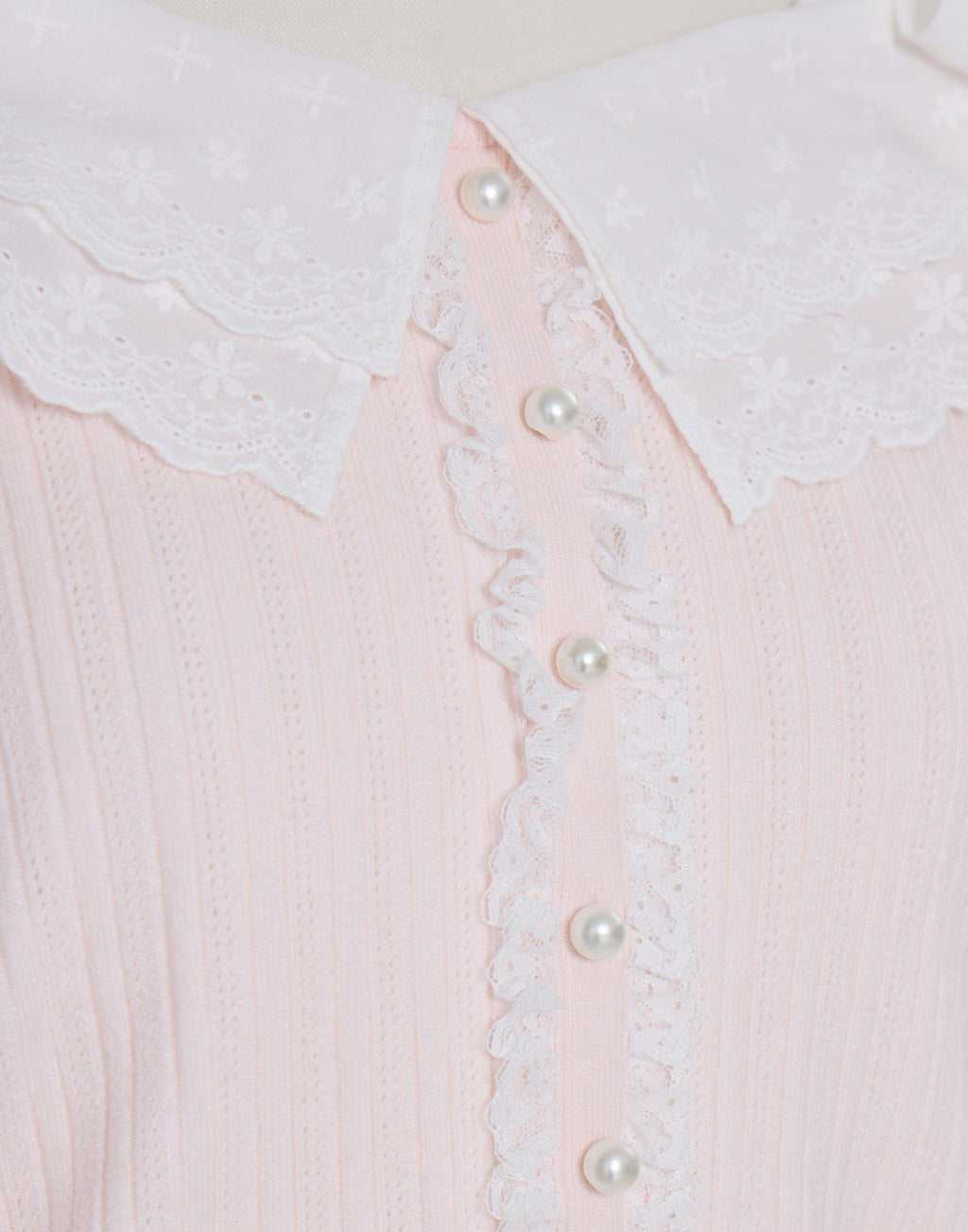 mellfy memory Ruffle and lace cuff ribbon Knit Top
