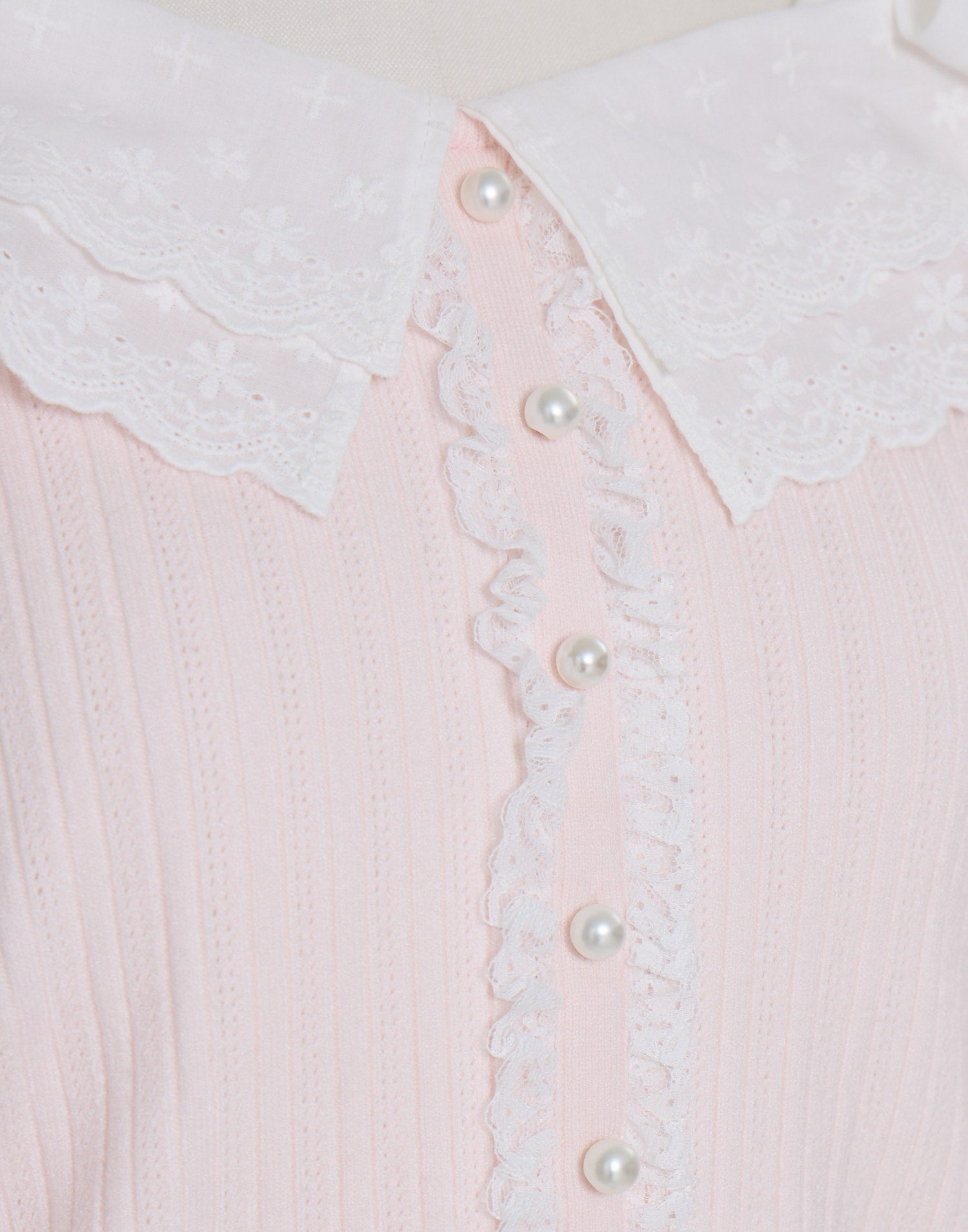 mellfy memory Ruffle and lace cuff ribbon Knit Top