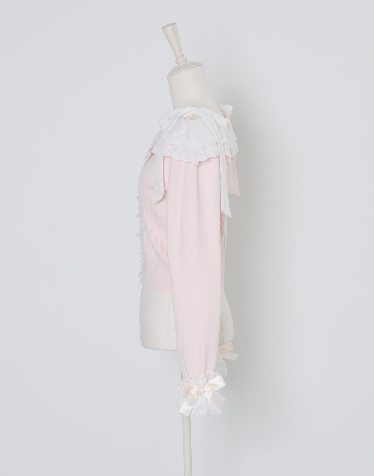 mellfy memory Ruffle and lace cuff ribbon Knit Top