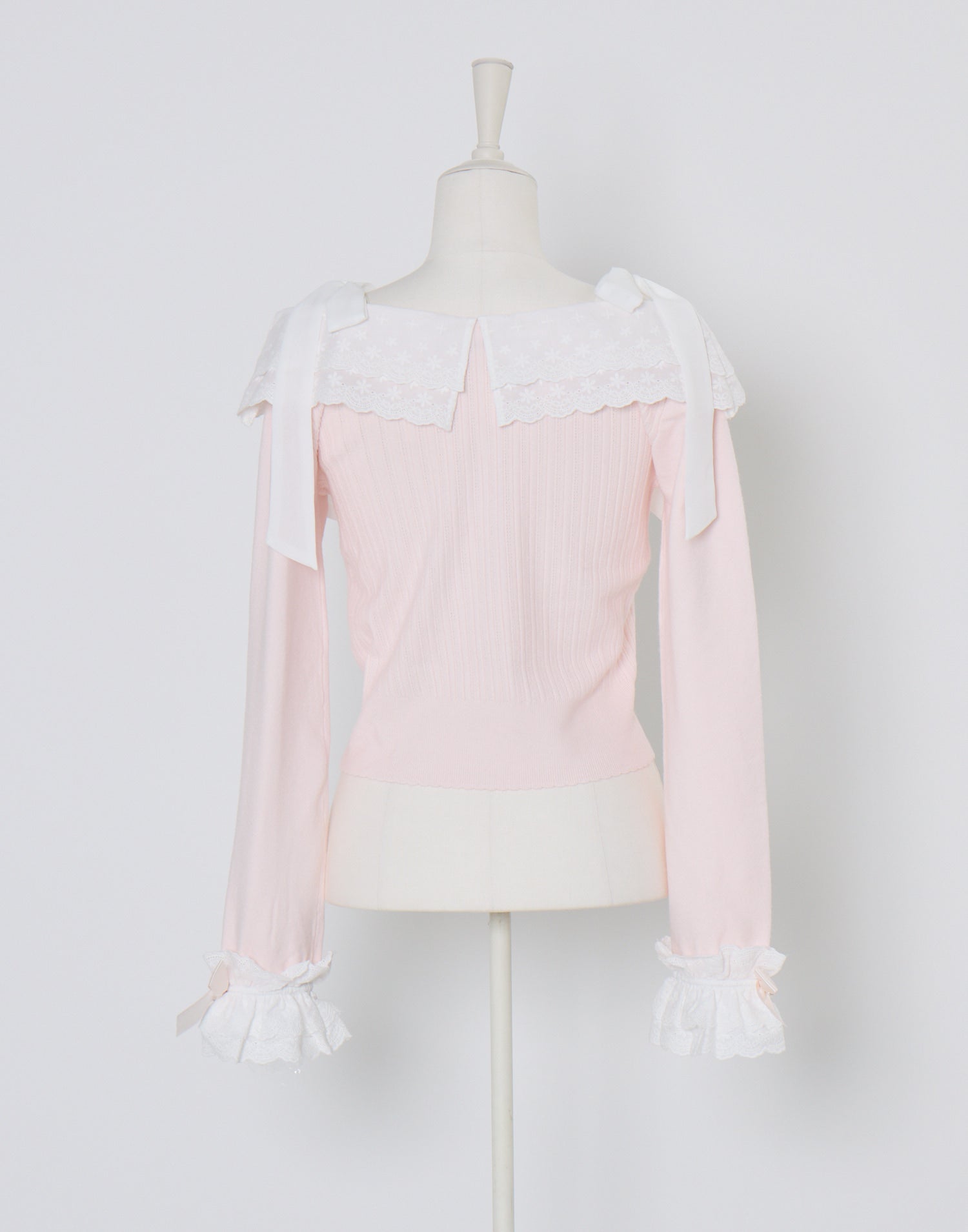 mellfy memory Ruffle and lace cuff ribbon Knit Top