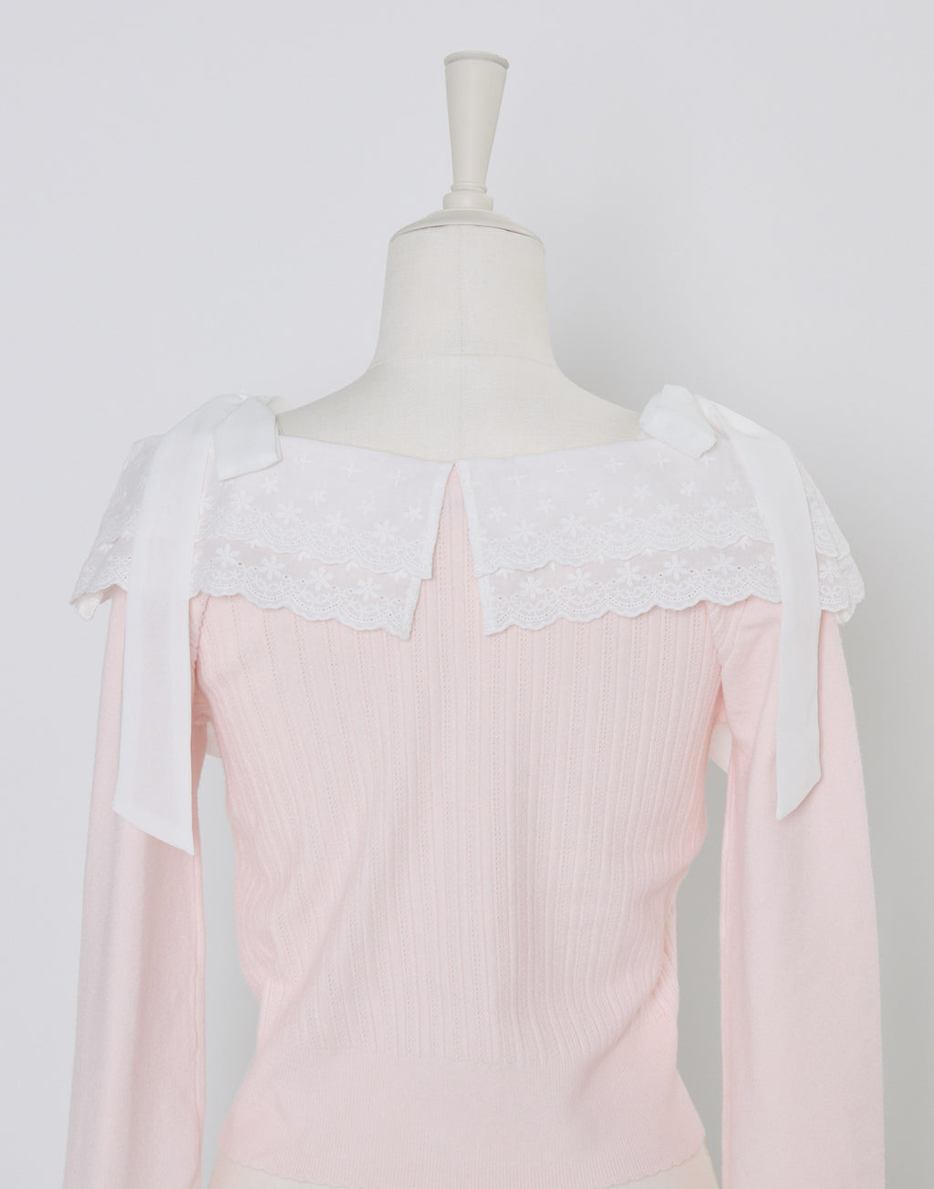 mellfy memory Ruffle and lace cuff ribbon Knit Top