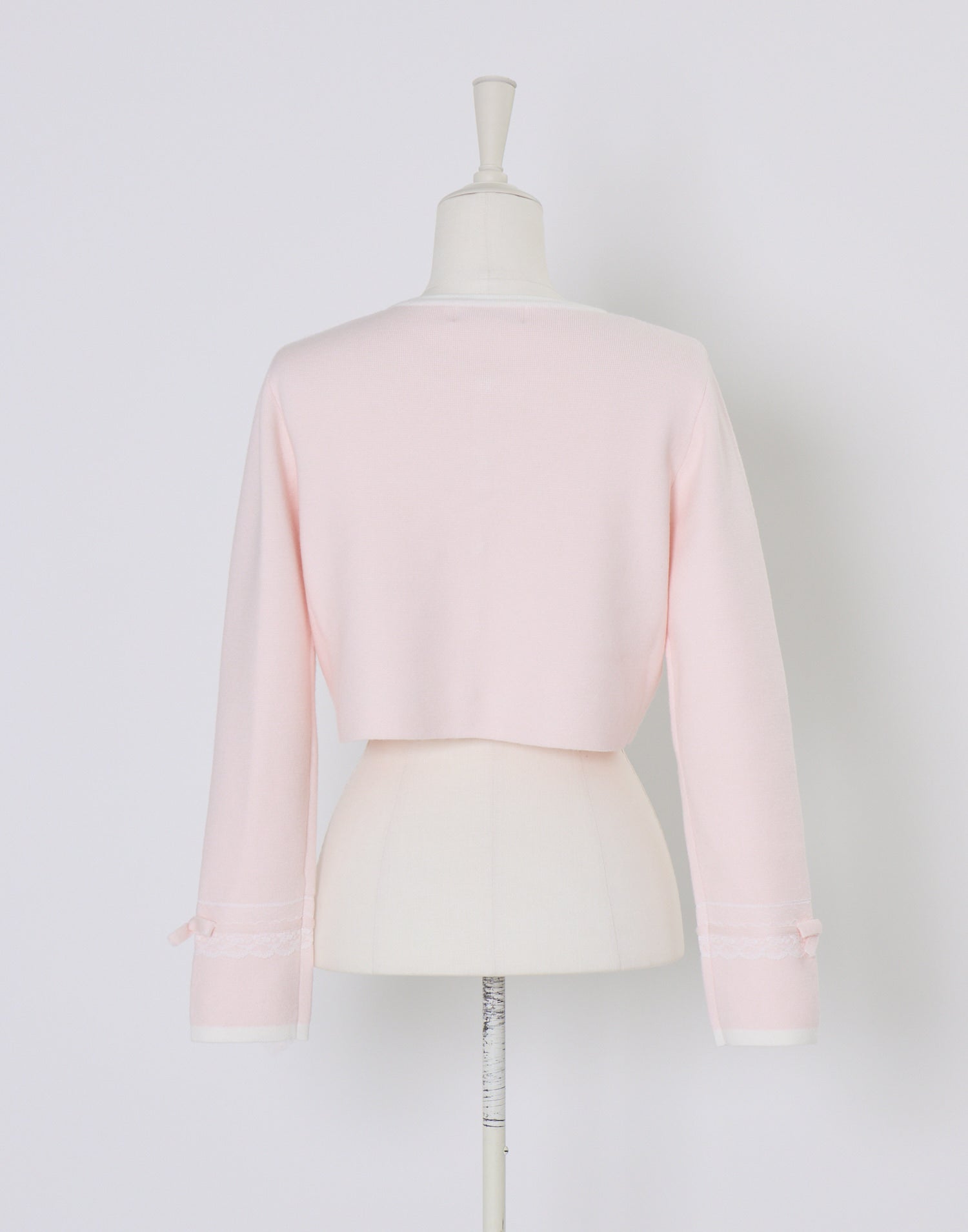 mellfy memory Cotton lace and ribbon bicolor Cardigan