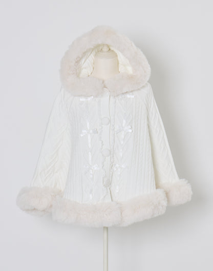 mellfy memory Fluffy Meringue Ribbon Poncho
