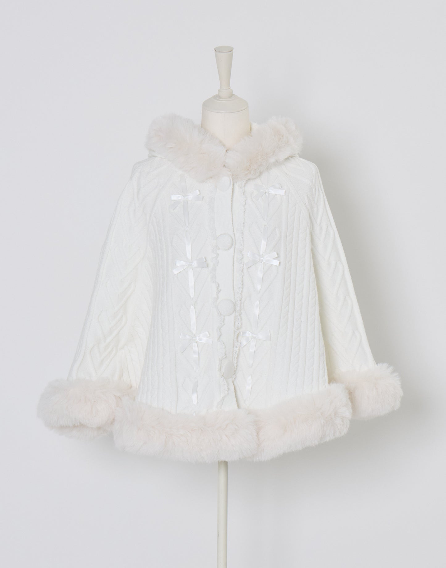 mellfy memory Fluffy Meringue Ribbon Poncho