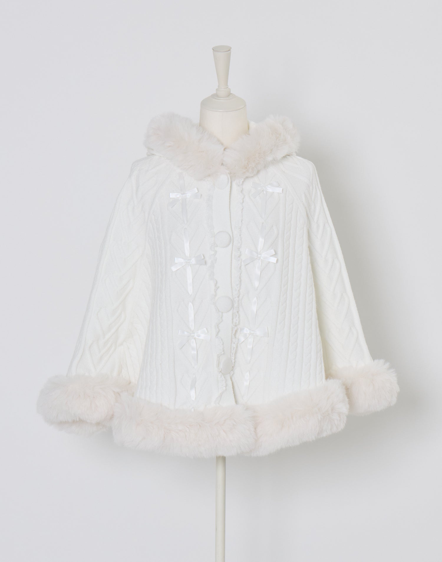 mellfy memory Fluffy Meringue Ribbon Poncho