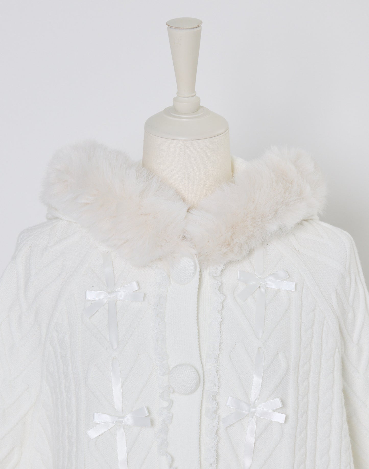 mellfy memory Fluffy Meringue Ribbon Poncho